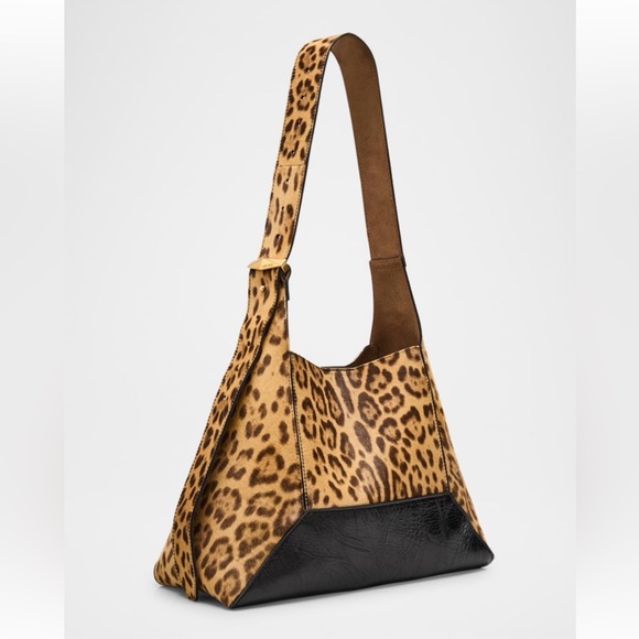 New Jimmy Choo Diamond Leopard Calf Hair Hobo Bag - Picture 3 of 6